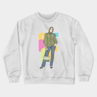 Hijab Girl Green Outfit Crewneck Sweatshirt